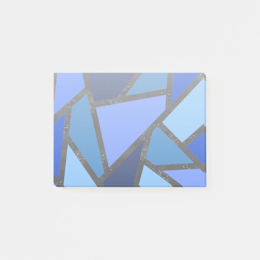 Farbtöne aus blauem Glasmuster Post-it Klebezettel (Vorderseite)