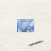 Farbtöne aus blauem Glasmuster Post-it Klebezettel (Auf Schreibtisch)
