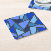 Farbtöne aus blauem Glasmuster Rechteckiger Pappuntersetzer (angewinkelt)