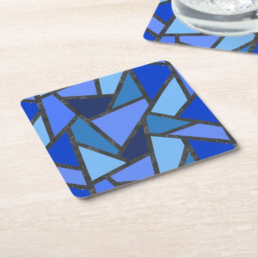 Farbtöne aus blauem Glasmuster Rechteckiger Pappuntersetzer (angewinkelt)
