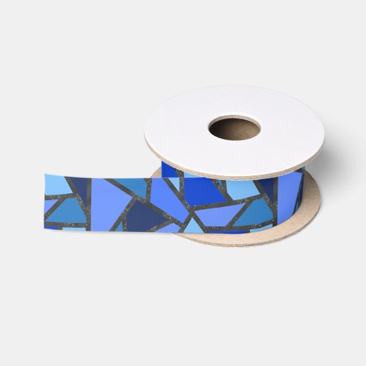 Farbtöne aus blauem Glasmuster Satinband (Spule)