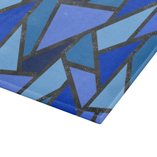 Farbtöne aus blauem Glasmuster Schneidebrett (Ecke)