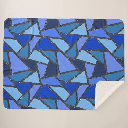 Farbtöne aus blauem Glasmuster Sherpadecke (Vorderseite (Horizontal))