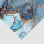 Farbtöne aus blauem, goldfarbenem Abstraktem Marmo Seidenpapier (Ausschnitt)