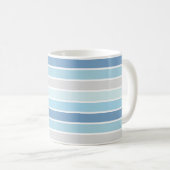 Farbtöne aus blauem Streifen Kaffeetasse (VorderseiteRechts)