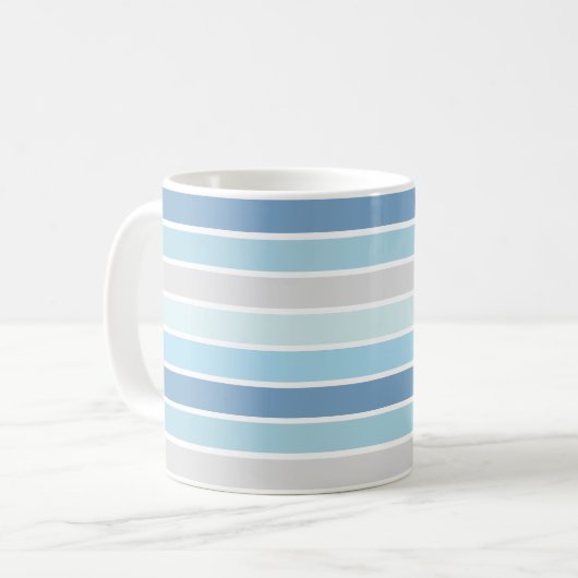 Farbtöne aus blauem Streifen Kaffeetasse (Vorderseite Links)
