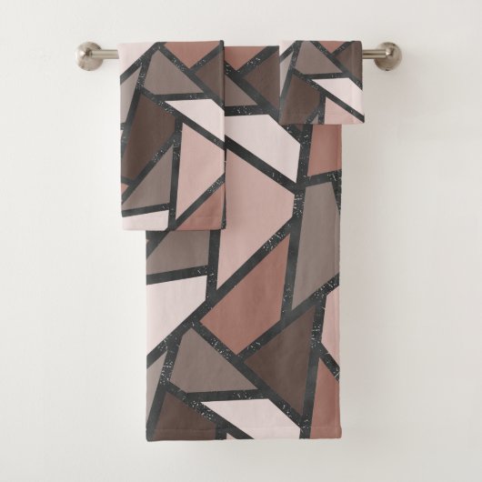 Farbtöne aus braunem Glasmuster Badhandtuch Set (Insitu)