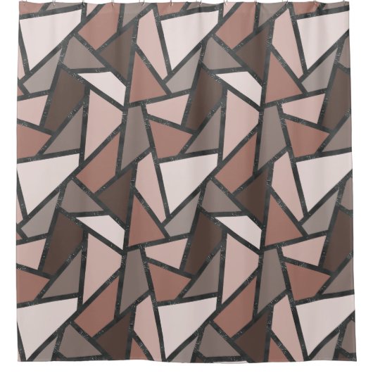 Farbtöne aus braunem Glasmuster Duschvorhang (Vorderseite)