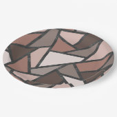 Farbtöne aus braunem Glasmuster Pappteller (Schrägansicht)