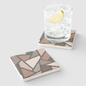 Farbtöne aus braunem Glasmuster Steinuntersetzer (Seitenansicht)