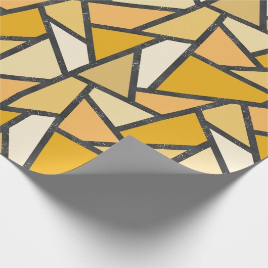 Farbtöne aus gelbem Glasmuster Geschenkpapier (Ecke)