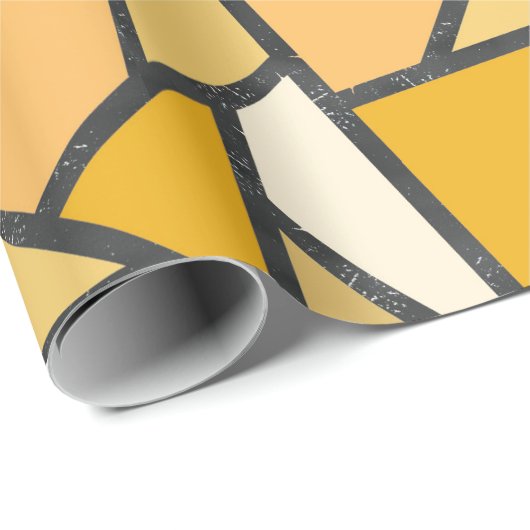 Farbtöne aus gelbem Glasmuster Geschenkpapier (Rolleneckpunkt)