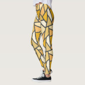 Farbtöne aus gelbem Glasmuster Leggings (Links)