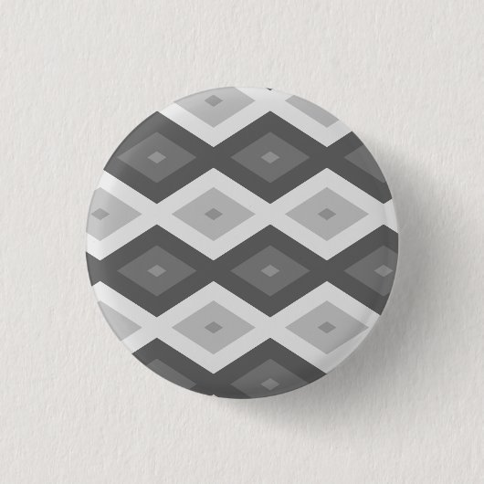 Farbtöne aus grauem Diamantmuster Button (Vorderseite)