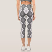 Farbtöne aus grauem Diamantmuster Capri Leggings (Rückseite)