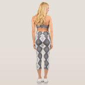 Farbtöne aus grauem Diamantmuster Capri Leggings (Rückseite)