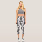 Farbtöne aus grauem Diamantmuster Capri Leggings (Vorderseite)