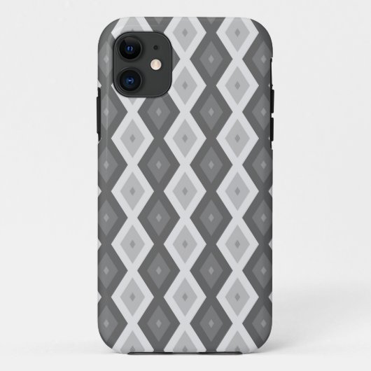 Farbtöne aus grauem Diamantmuster Case-Mate iPhone Hülle (Rückseite)