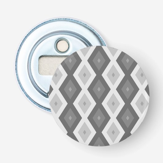 Farbtöne aus grauem Diamantmuster Flaschenöffner (Vorderseite)