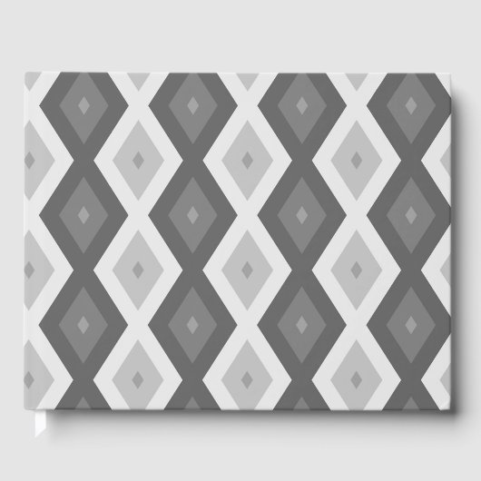 Farbtöne aus grauem Diamantmuster Gästebuch (Vorderseite)