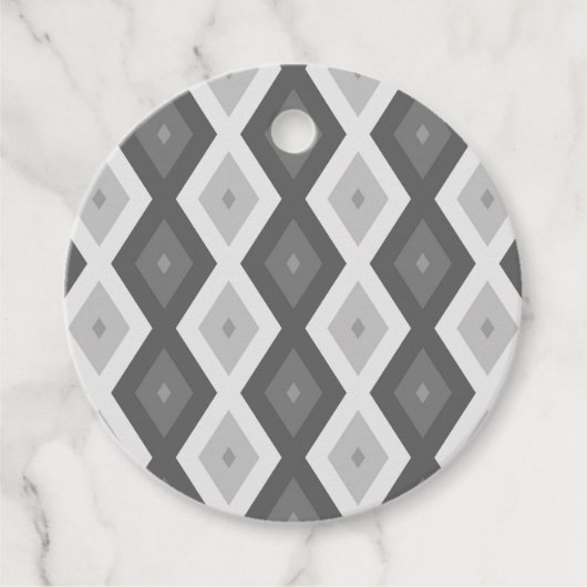 Farbtöne aus grauem Diamantmuster Geschenkanhänger (Vorderseite)