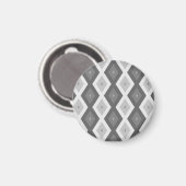 Farbtöne aus grauem Diamantmuster Magnet (Vorderseite/Rückseite)