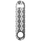 Farbtöne aus grauem Diamantmuster Speed Flaschenöffner (Rückseite)