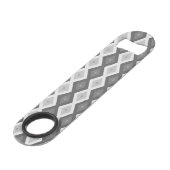Farbtöne aus grauem Diamantmuster Speed Flaschenöffner (Rückseite Schrägansicht)