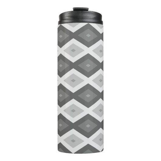 Farbtöne aus grauem Diamantmuster Thermosbecher (Vorderseite)