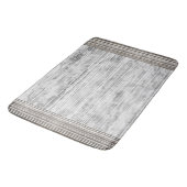 Farbtöne aus grauem Marmor und Streifen Badematte (Schrägansicht)