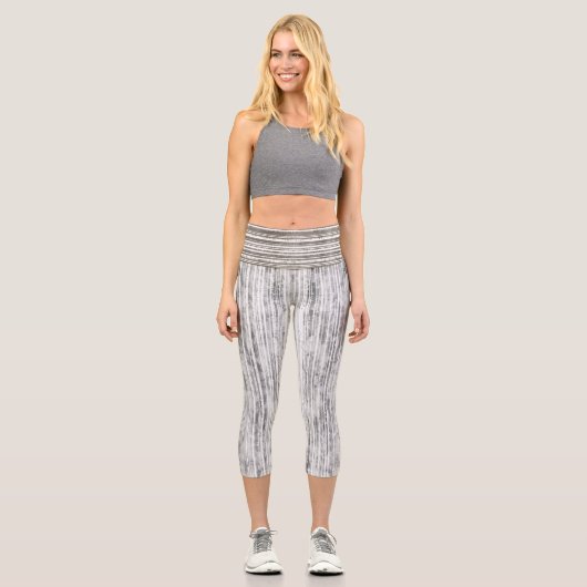 Farbtöne aus grauem Marmor und Streifen Capri Leggings (Vorderseite)