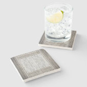 Farbtöne aus grauem Marmor und Streifen Steinuntersetzer (Seitenansicht)