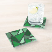 Farbtöne aus grün gefärbtem Glas Glasuntersetzer (Schrägansicht)