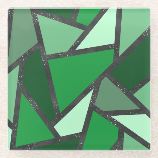 Farbtöne aus grün gefärbtem Glas Glasuntersetzer (Vorderseite)