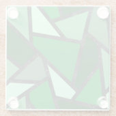 Farbtöne aus grün gefärbtem Glas Glasuntersetzer (Rückseite)
