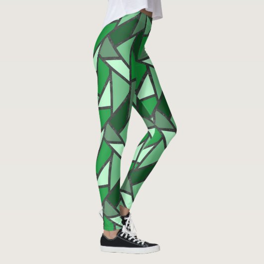Farbtöne aus grün gefärbtem Glas Leggings (Rechts)