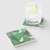 Farbtöne aus grün gefärbtem Glas Steinuntersetzer (Seitenansicht)