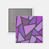 Farbtöne aus lila Glasmuster Magnet (Vorderseite/Rückseite)