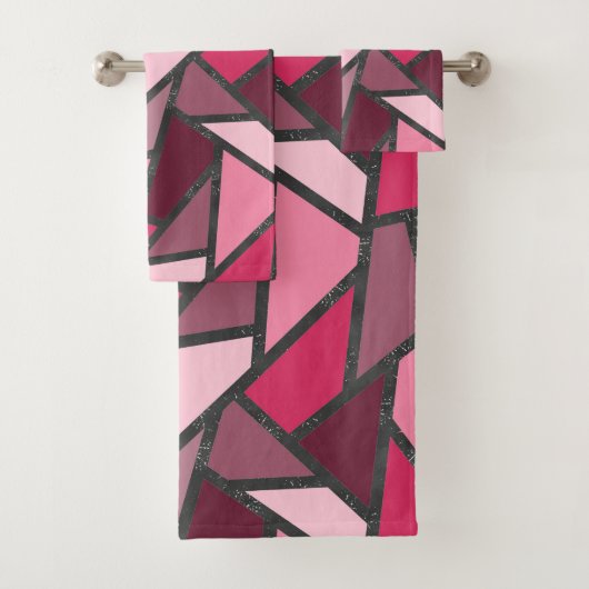 Farbtöne aus rosa Farbglas Badhandtuch Set (Insitu)