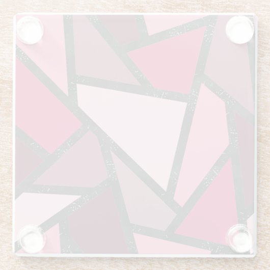 Farbtöne aus rosa Farbglas Glasuntersetzer (Rückseite)