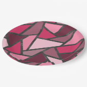 Farbtöne aus rosa Farbglas Pappteller (Schrägansicht)