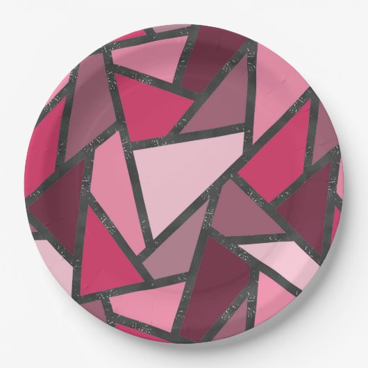Farbtöne aus rosa Farbglas Pappteller (Vorderseite)