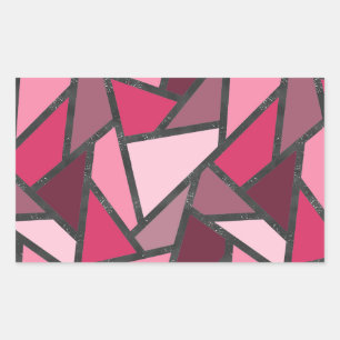 Farbtöne aus rosa Farbglas Rechteckiger Aufkleber