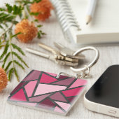Farbtöne aus rosa Farbglas Schlüsselanhänger (Vorderseite rechts)