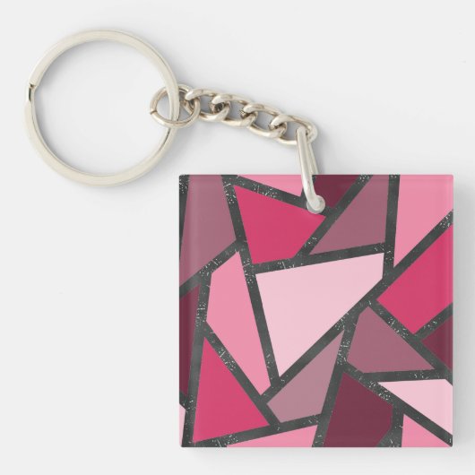 Farbtöne aus rosa Farbglas Schlüsselanhänger (Vorderseite)