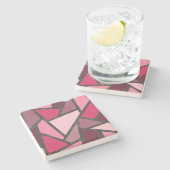Farbtöne aus rosa Farbglas Steinuntersetzer (Seitenansicht)
