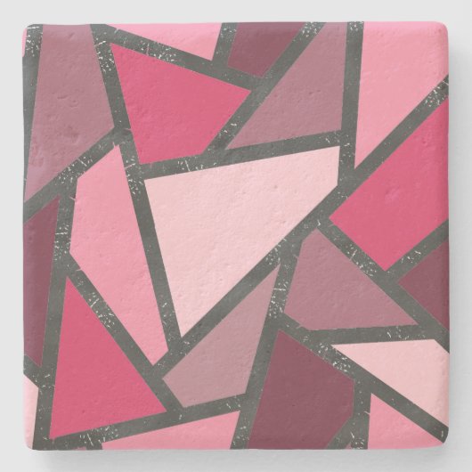 Farbtöne aus rosa Farbglas Steinuntersetzer (Vorderseite)