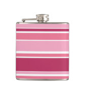 Farbtöne aus rosa Streifen Flachmann (Vorderseite)