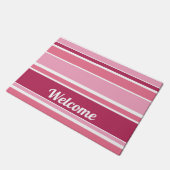 Farbtöne aus rosa Streifen Fußmatte (Schrägansicht)