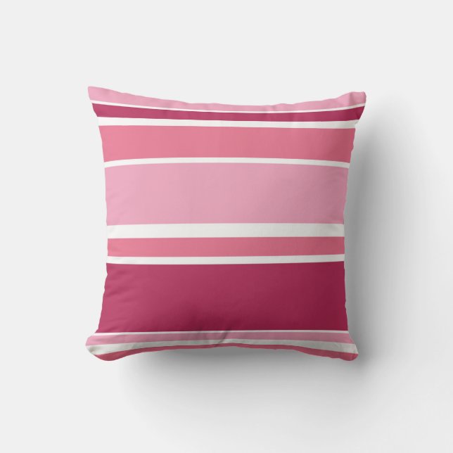 Farbtöne aus rosa Streifen Kissen (Vorderseite)